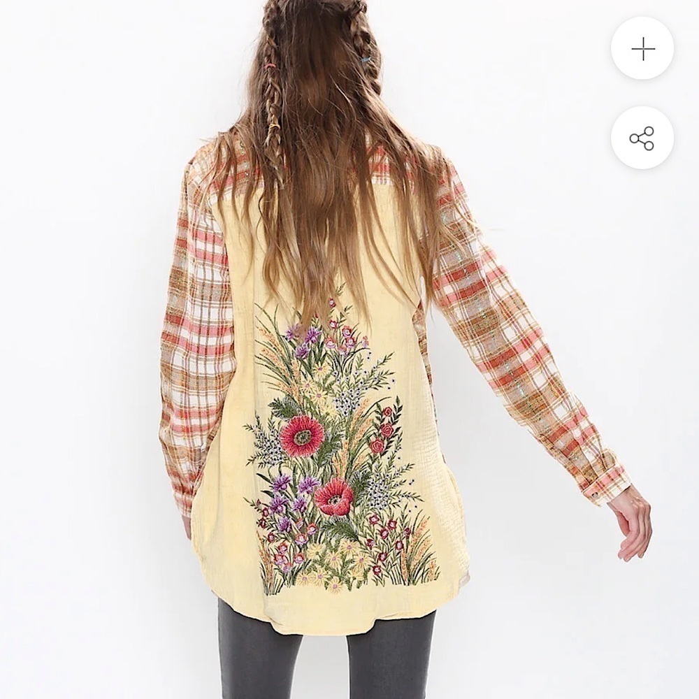 ARATTA Sarah of York Shirt Vintage Copper embroidered women’s size XS